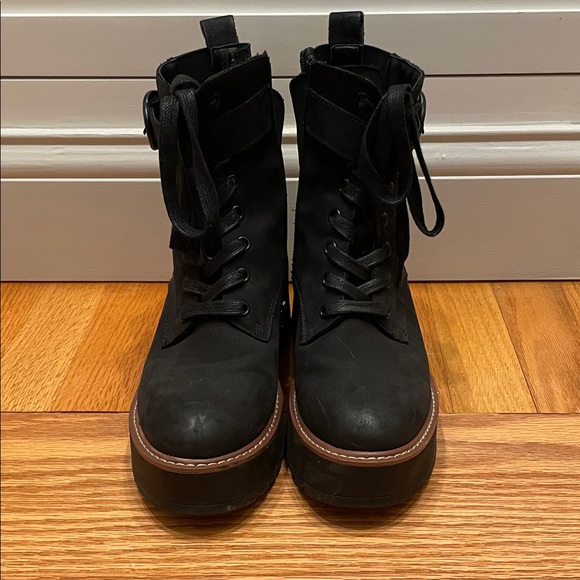 Blondo Shoes - Blondo Black Lace-Up Combat Boots